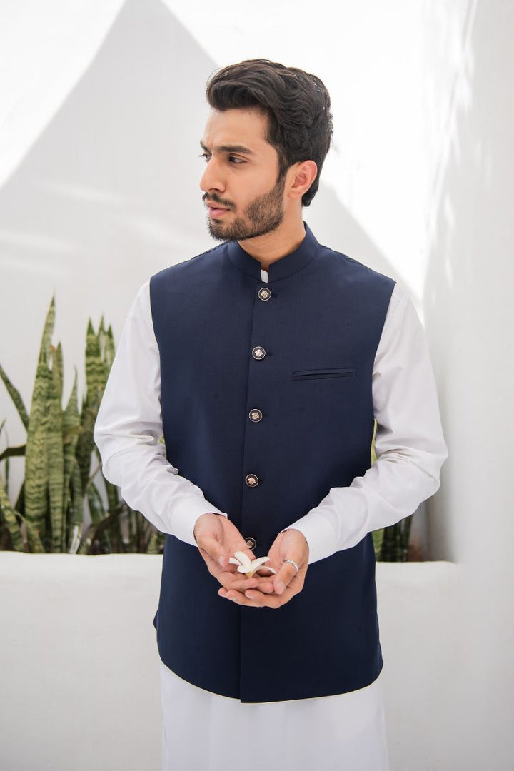 Shahjahan - Wash & Wear - Blue on Off White -3 Piece