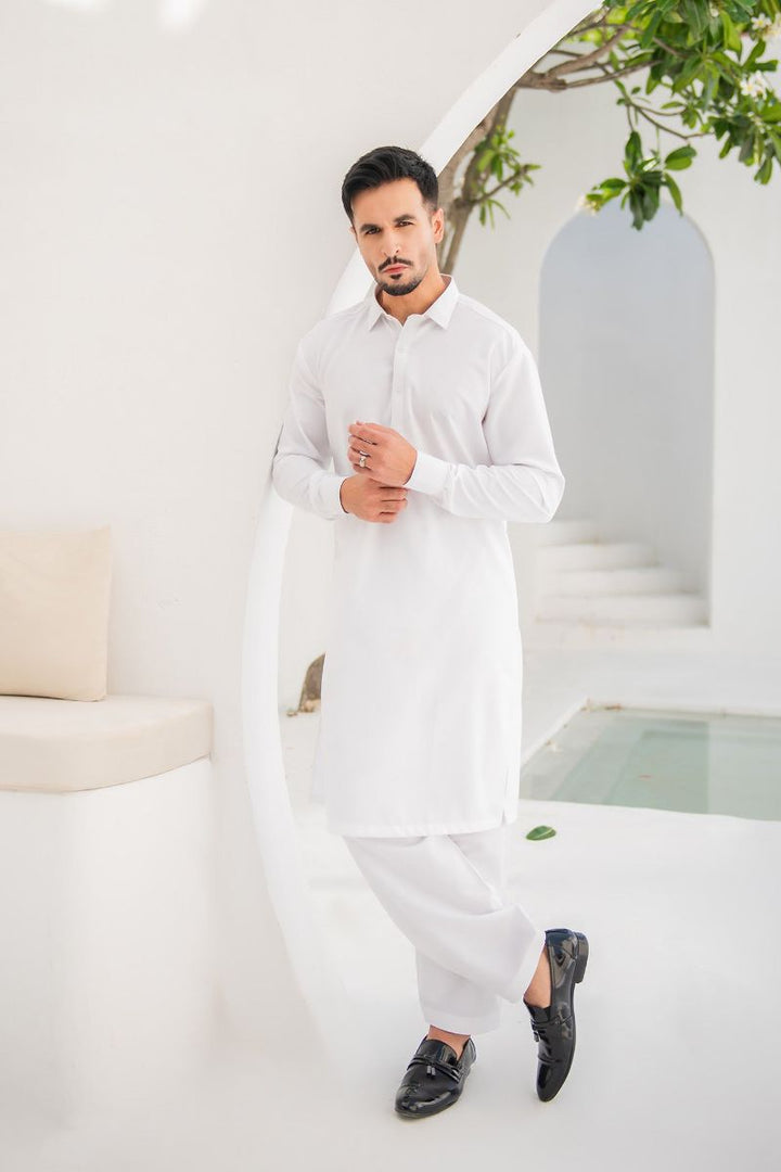 Shahjahan - Wash & Wear - Off White Kameez Shalwar - 2 Piece