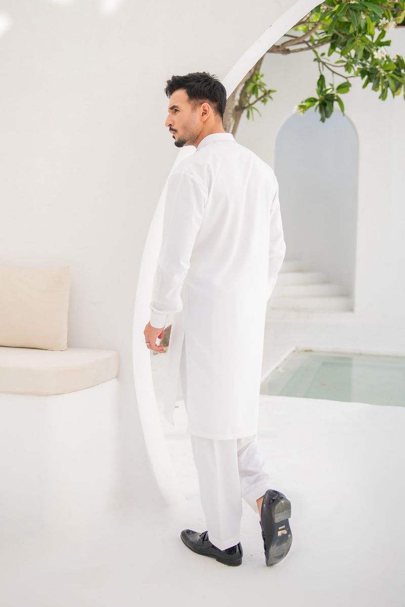 Shahjahan - Wash & Wear - Off White Kameez Shalwar - 2 Piece