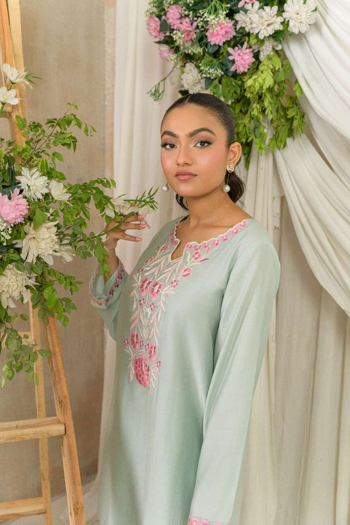 Alishba Kashif - Saahil - Mint  - Viscose Silk - 3 Piece
