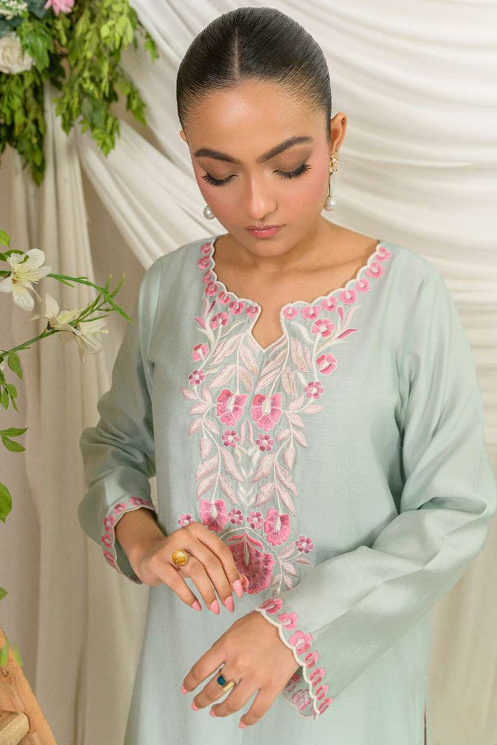 Alishba Kashif - Saahil - Mint  - Viscose Silk - 3 Piece