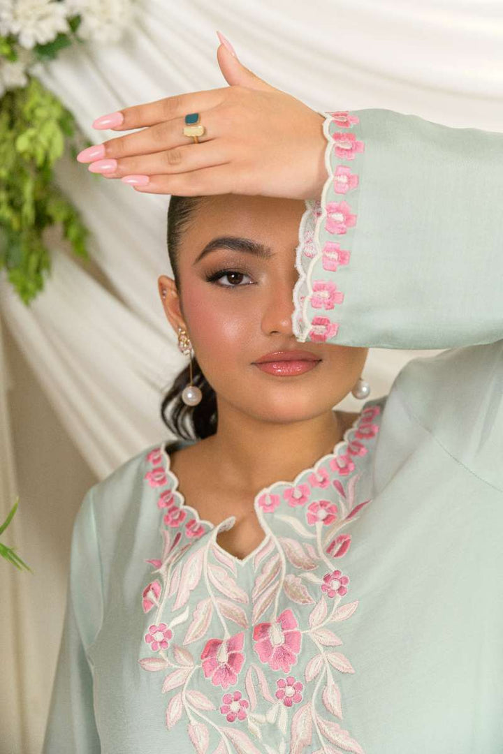 Alishba Kashif - Saahil - Mint  - Viscose Silk - 3 Piece
