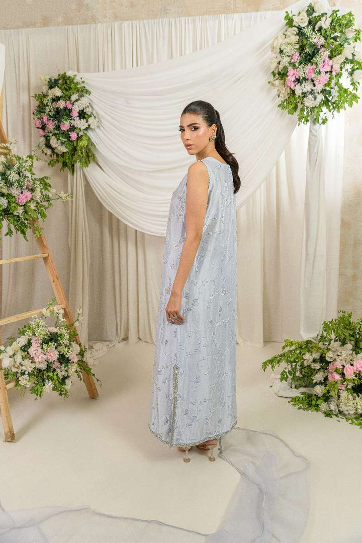 Alishba Kashif - Nureh - Powder Blue - Tusser Silk - 3 Piece