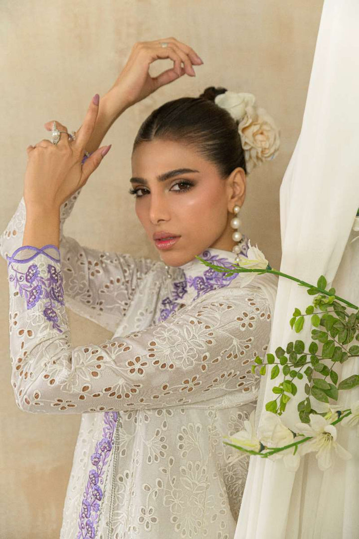 Alishba Kashif - Elan Blanc  - White - Viscose Silk - 3 Piece