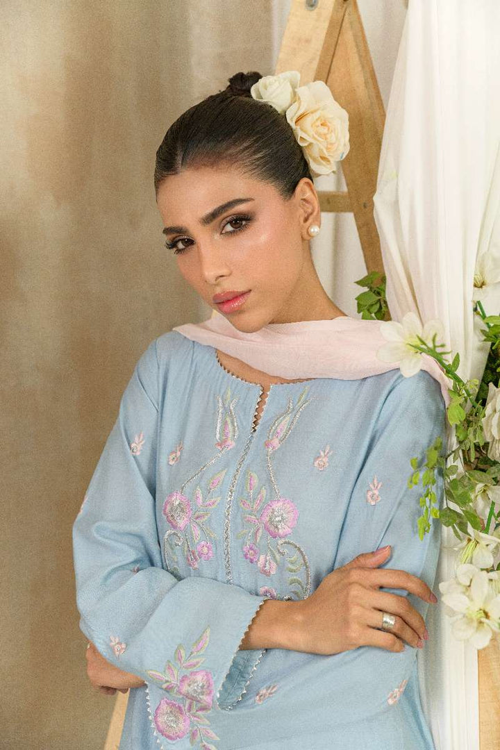 Alishba Kashif - Zehan - Blue - Viscose Silk - 3 Piece