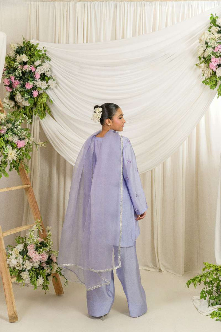 Alishba Kashif - Sahar - Lavender - Tusser Silk - 3 Piece