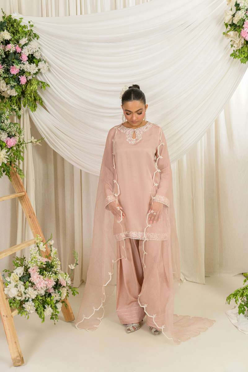 Alishba Kashif - Belle - Blush Pink - Viscose Silk - 3 Piece