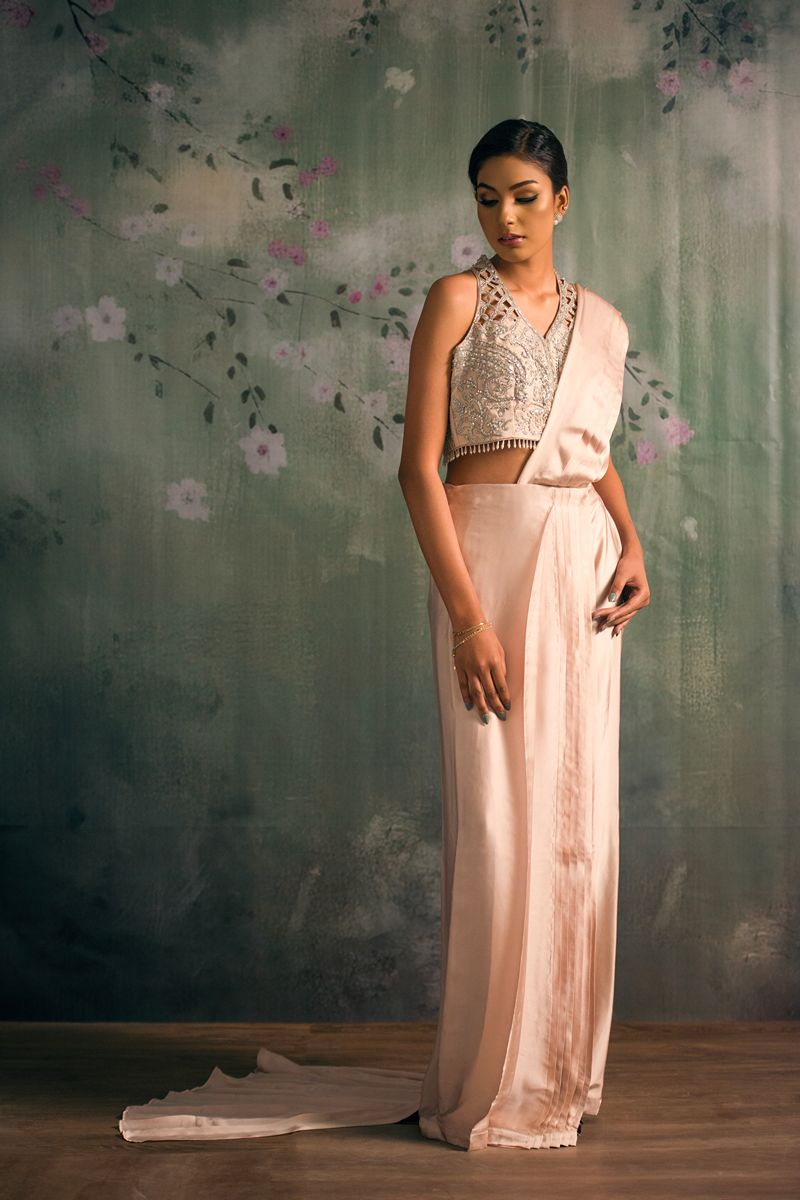 Yasmin Zaman Inaya Saree Pink 2 Piece