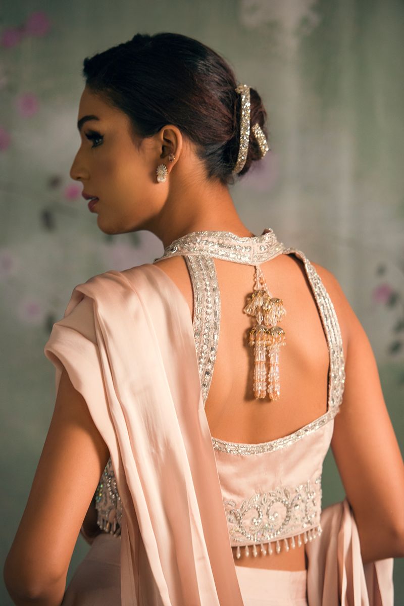 Yasmin Zaman Inaya Saree Pink 2 Piece