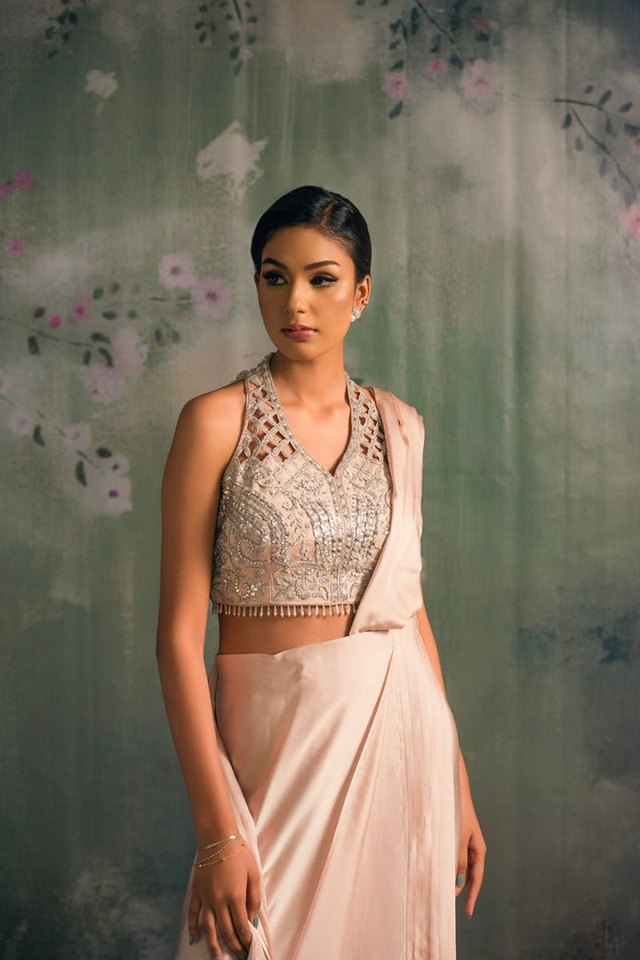 Yasmin Zaman Inaya Saree Pink 2 Piece