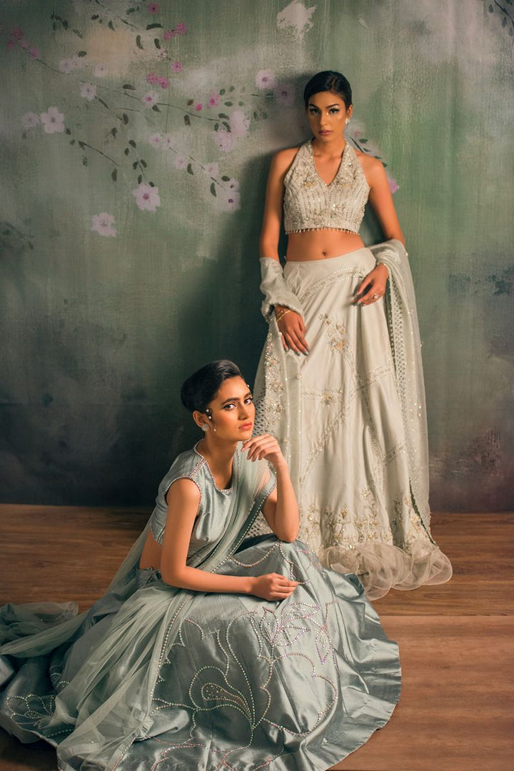 Yasmin Zaman Mishal Lehnga choli Blue 3 Piece