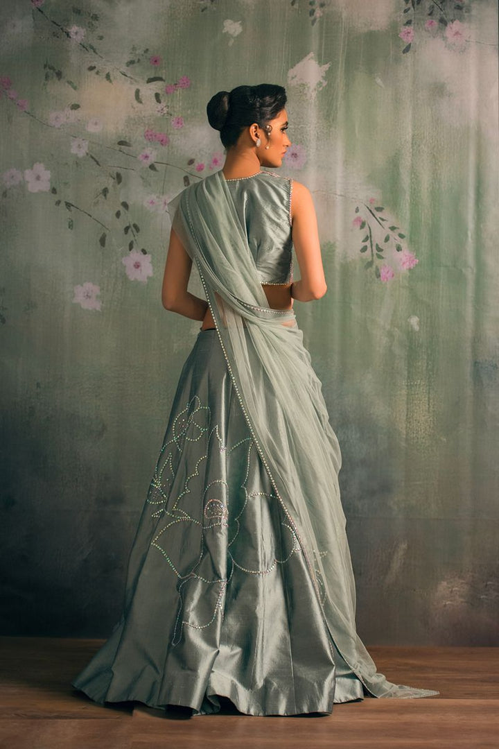 Yasmin Zaman Meera Lehnga choli Grey 3 Piece