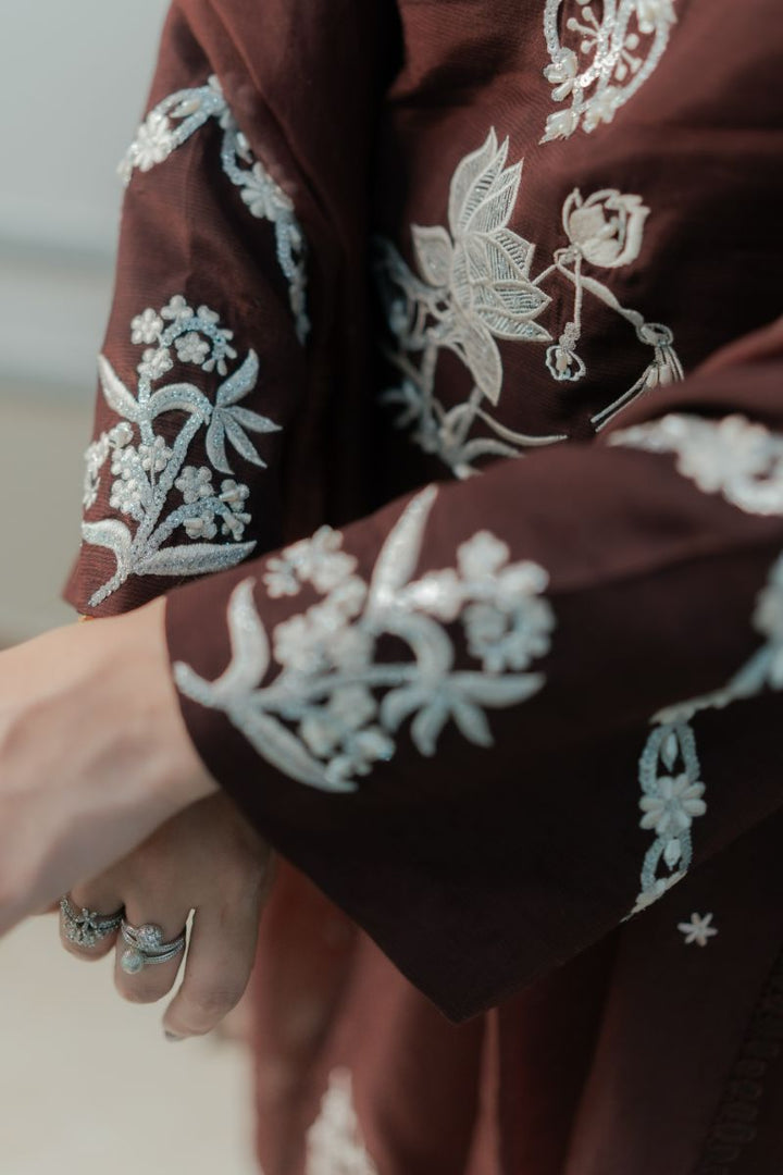 Fozia Khalid - DUSK Brown - Silk & Organza - 3 Piece