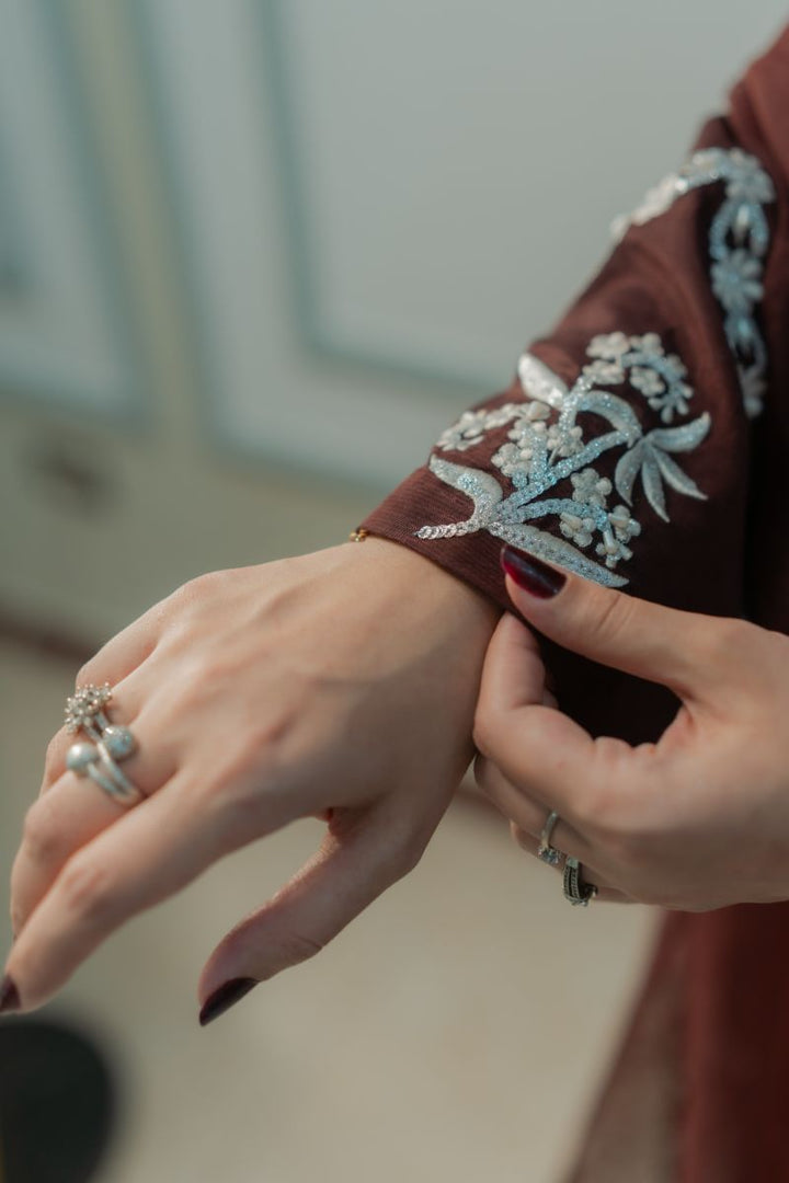 Fozia Khalid - DUSK Brown - Silk & Organza - 3 Piece