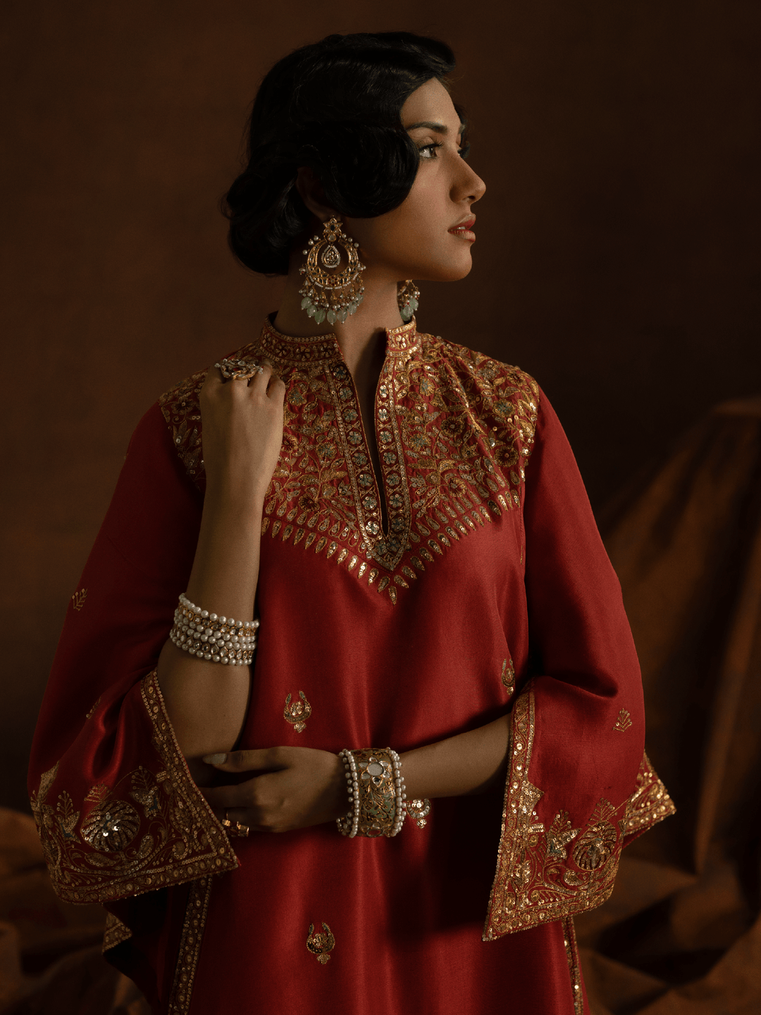 Sanam Chaudhri Delnavaz Rust 2 Piece