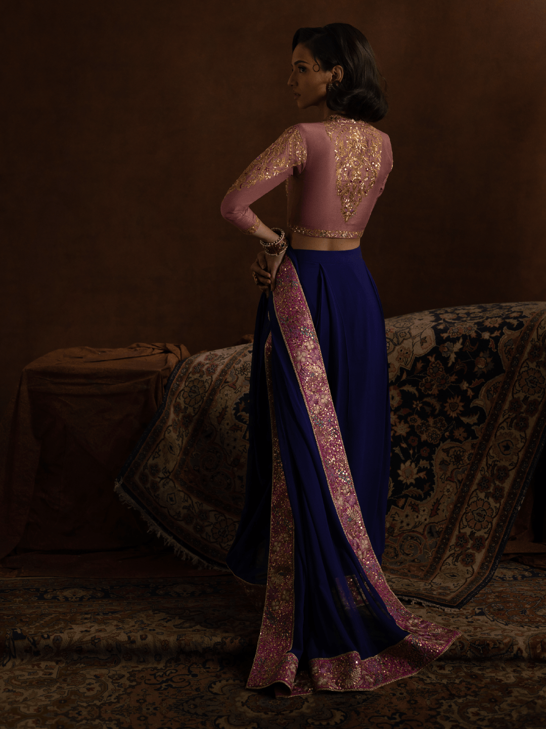 Sanam Chaudhri Laleh Saree Purple 1 Piece
