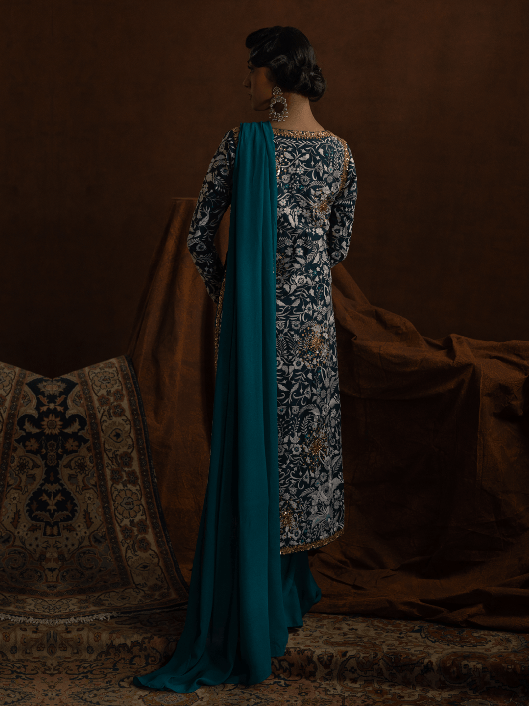 Sanam Chaudhri Lilya Saree Green 1 Piece