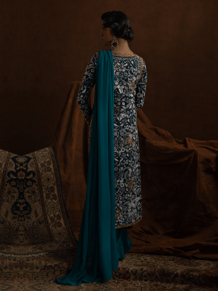 Sanam Chaudhri Lilya Saree Green 1 Piece
