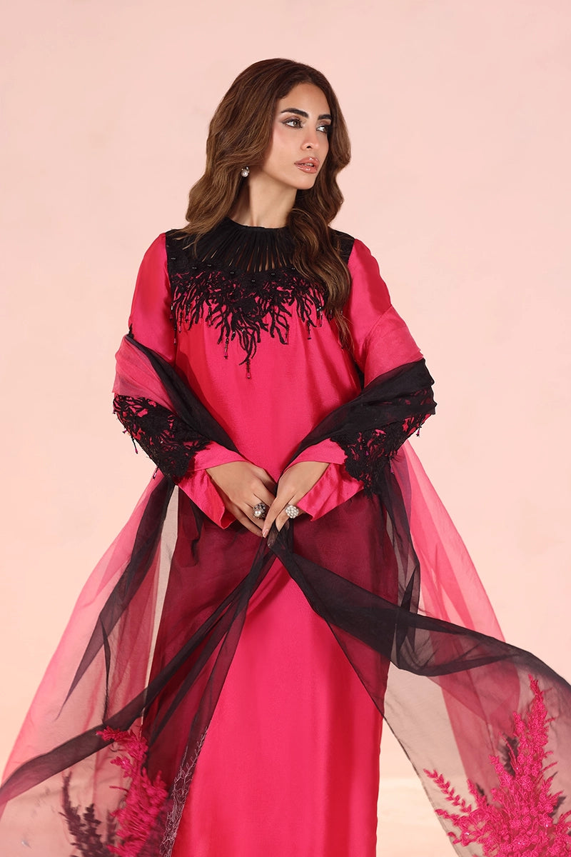 Musferah Saad - Dark Romance - Tissue,Silk & Organza - 3 Piece