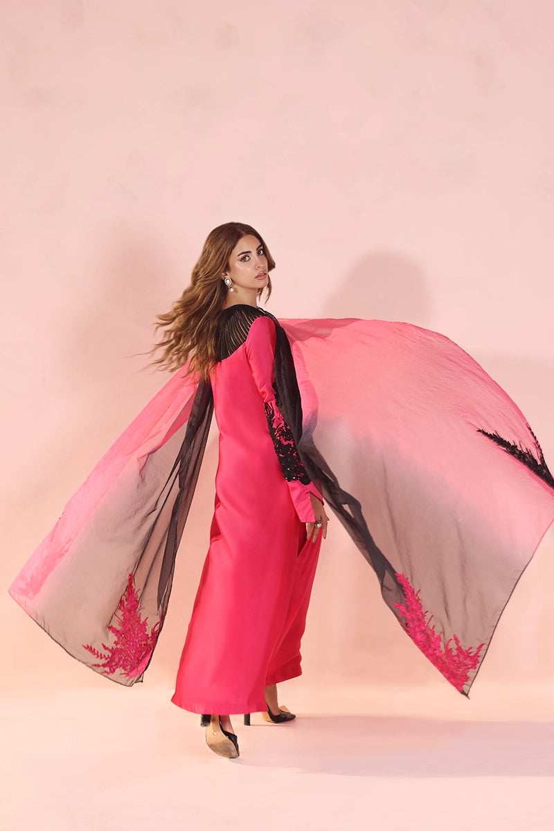 Musferah Saad - Dark Romance - Tissue,Silk & Organza - 3 Piece