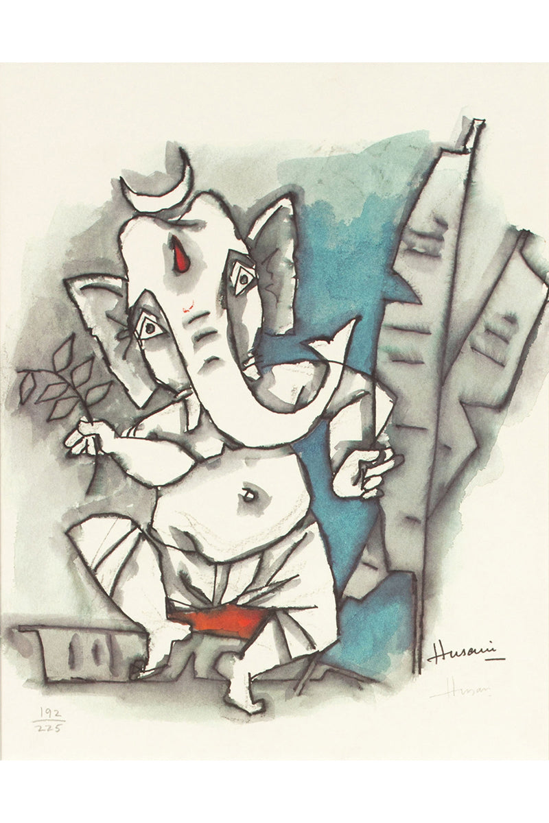 Dawani Art Gallery - Ganesha (192/225) by M.F. Hussain - MFHU-01