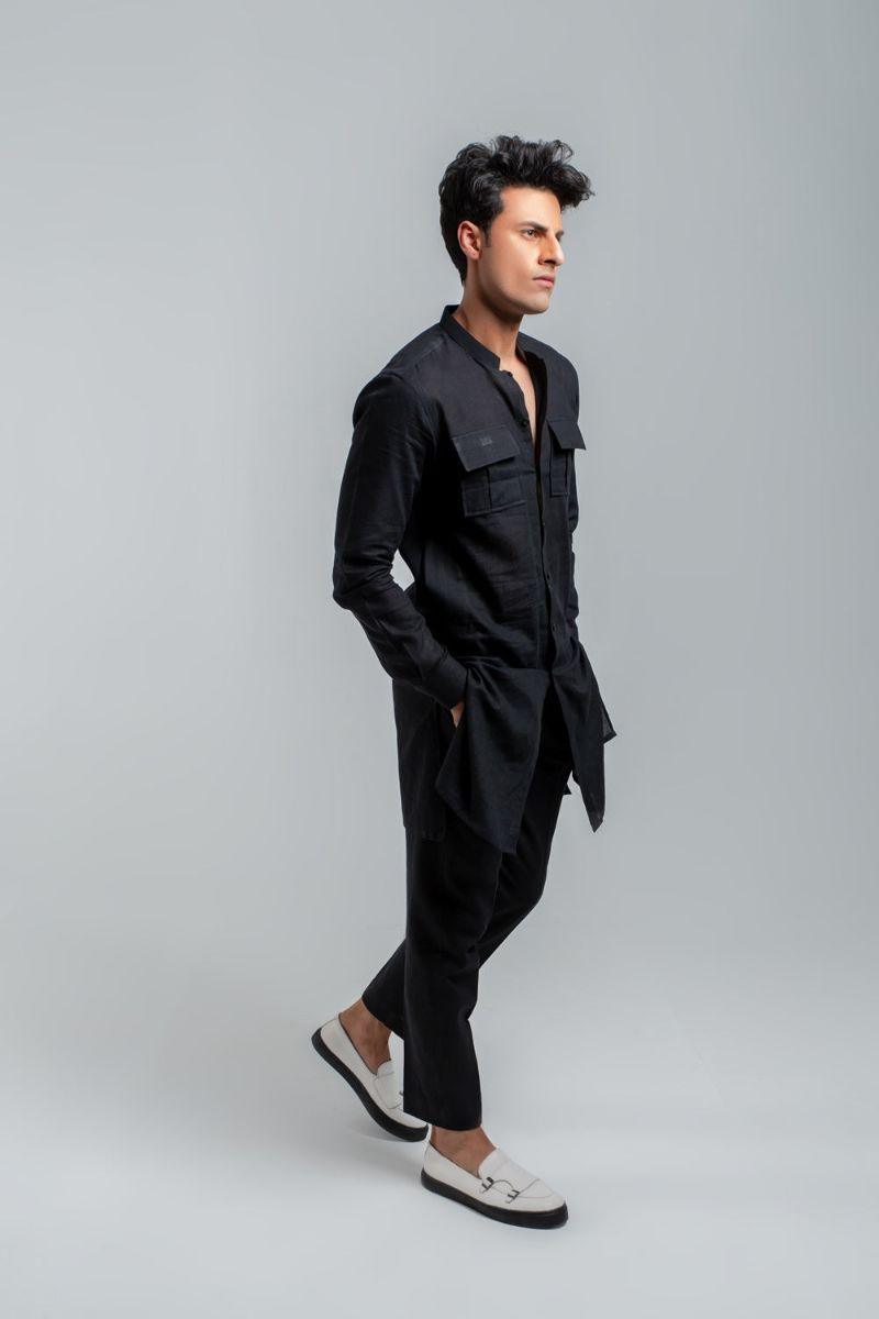 Deepak & Fahad - BAL-M009 - Black - Woven Cotton - 2 Piece