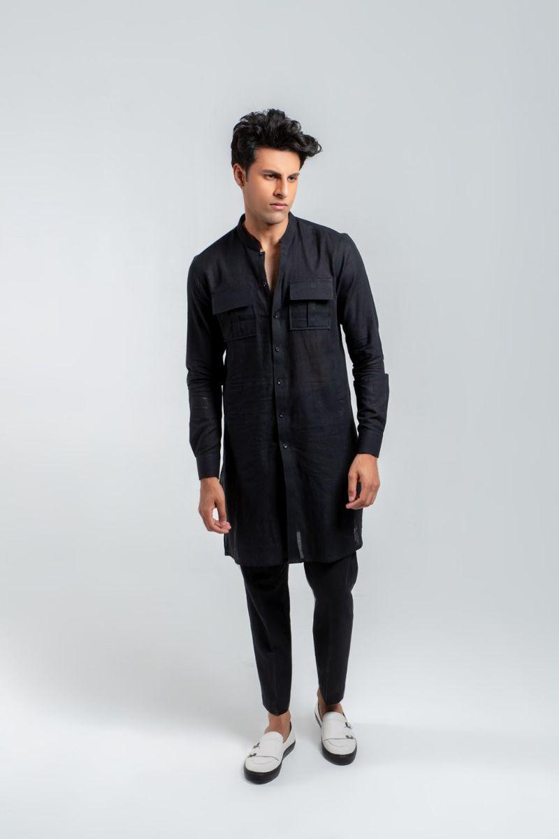 Deepak & Fahad - BAL-M009 - Black - Woven Cotton - 2 Piece