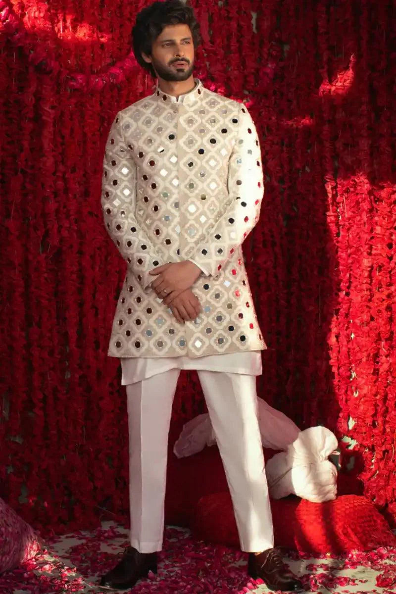 Deepak & Fahad - SHAJAR - White - 3 Piece