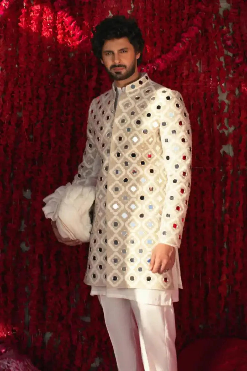 Deepak & Fahad - SHAJAR - White - 3 Piece