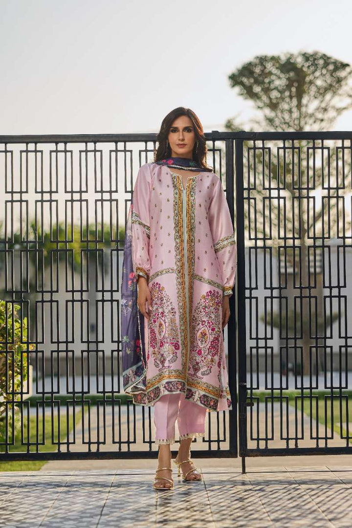 Deepak Perwani - Dahlia Silk Suit For Women - Pink - 3 Piece