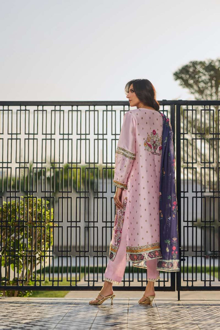 Deepak Perwani - Dahlia Silk Suit For Women - Pink - 3 Piece