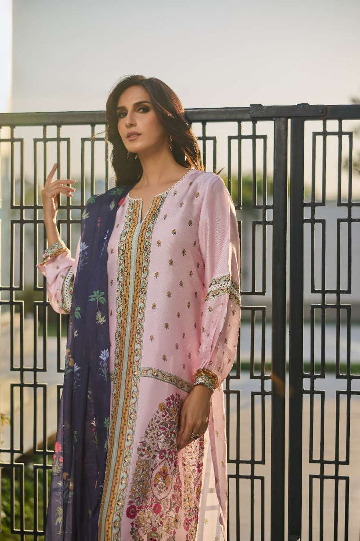 Deepak Perwani - Dahlia Silk Suit For Women - Pink - 3 Piece