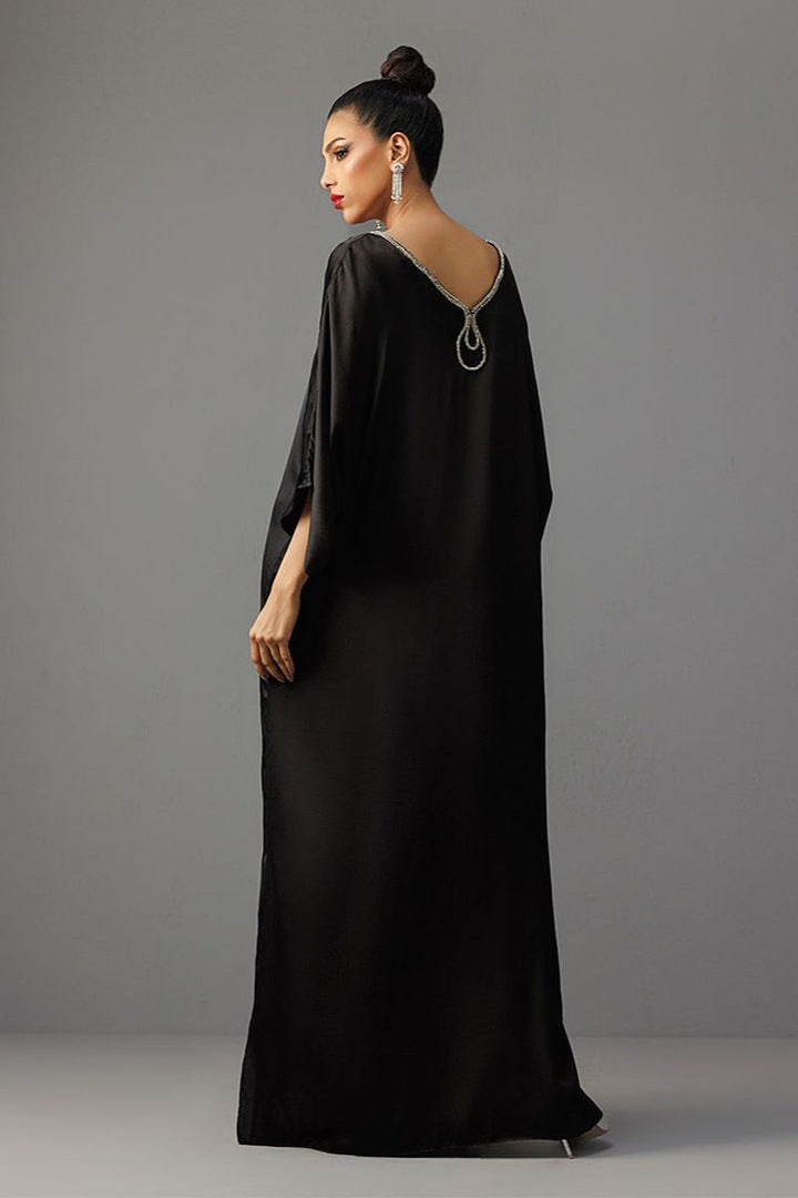 Deepak Perwani - Drs1138 - Pure Raw Silk For Women - Black - 1 Piece