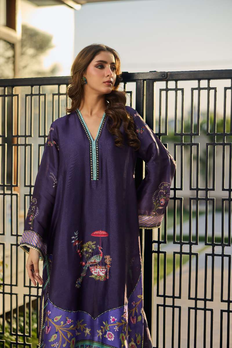Deepak Perwani - Glory Silk Suit For Women - 3 Piece