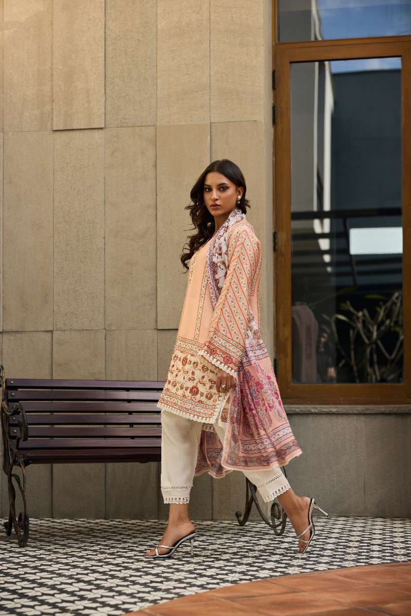Deepak Perwani - Iznik Silk Suit For Women - 3 Piece