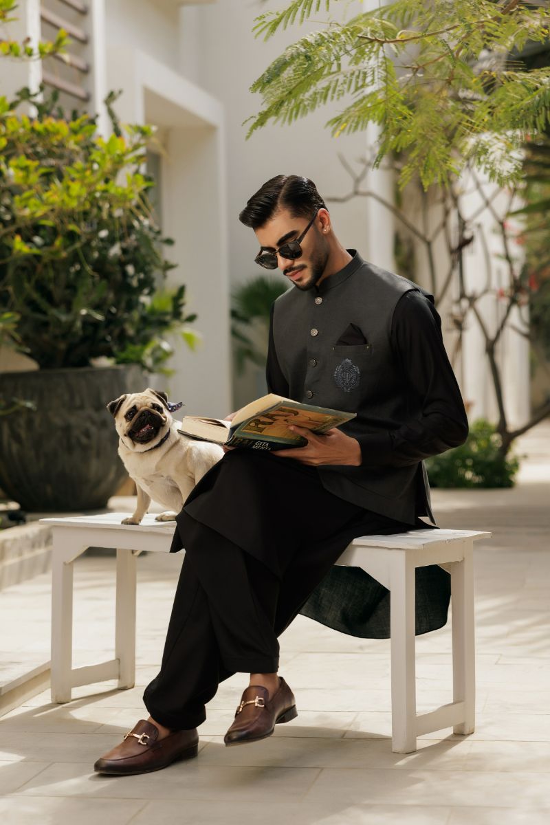 Deepak Perwani - Jkt1484 & Kas913 - Dark Grey - 3 Piece