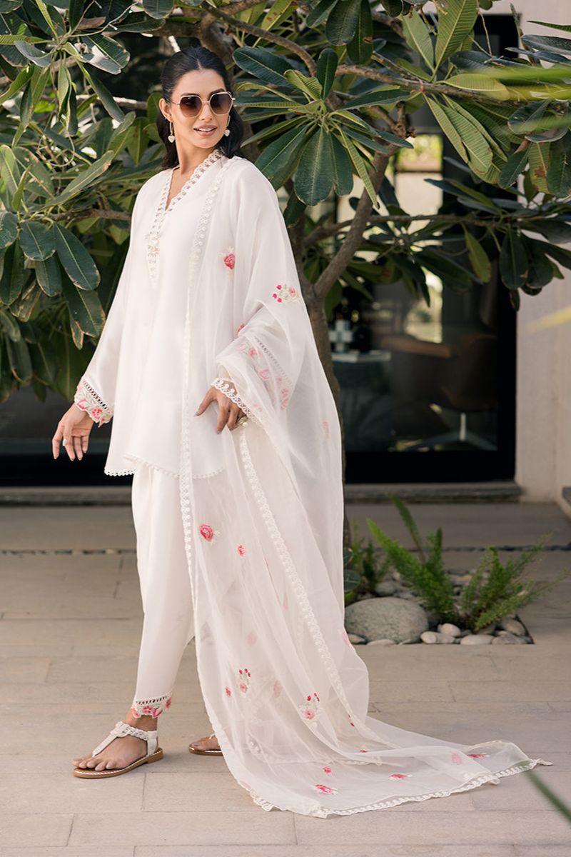 Deepak Perwani - Kut317 - Shisha Silk - Ethereal Ivory For Women - 2 Piece