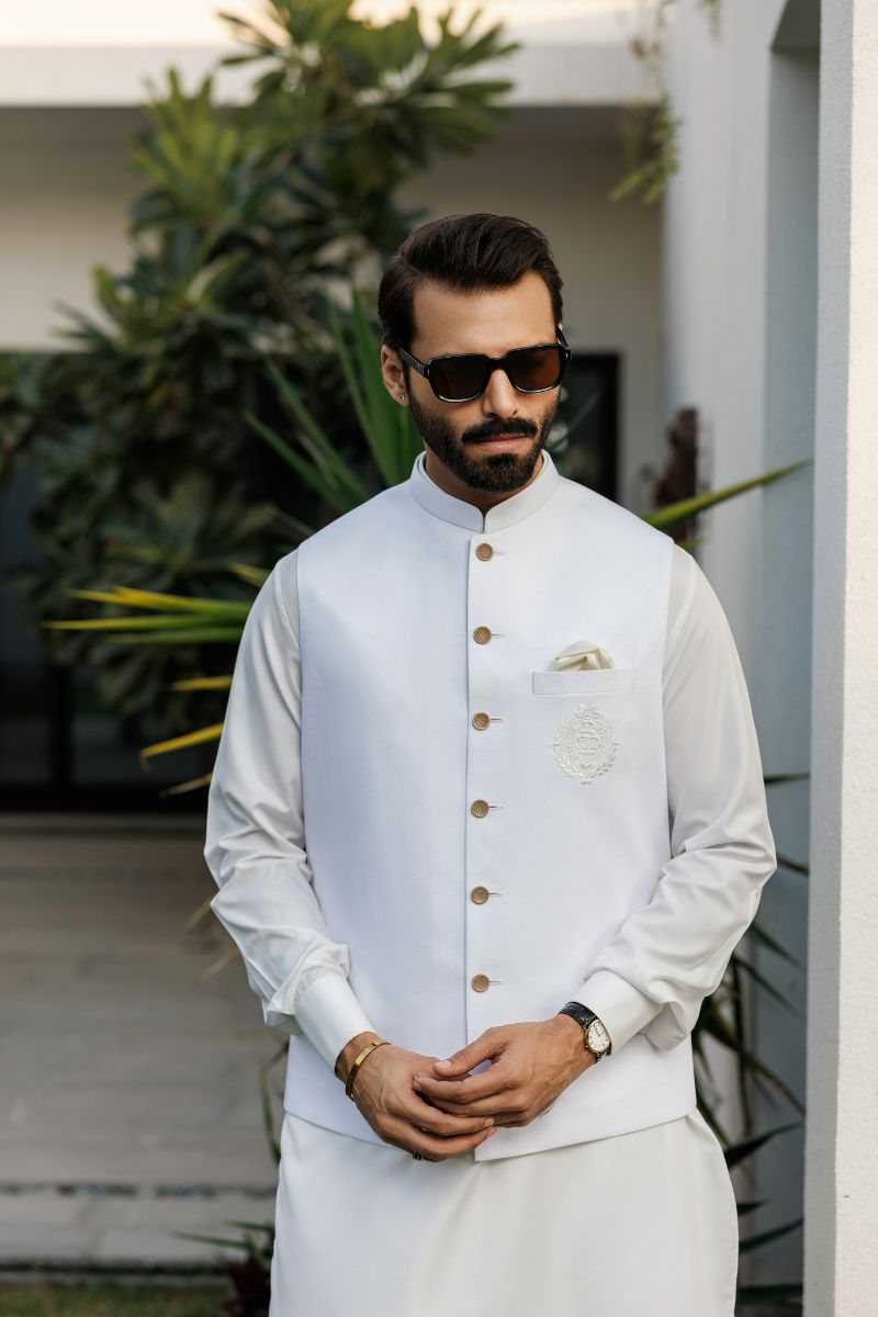 Deepak Perwani - jkt1424 & kas907 - White - 3 Piece