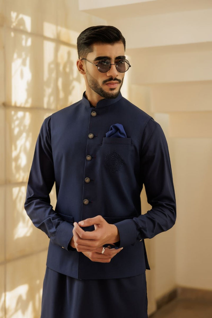Deepak Perwani - jkt1508 & Kas911 - Navy Blue - 3 Piece