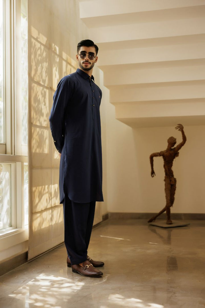 Deepak Perwani - jkt1508 & Kas911 - Navy Blue - 3 Piece