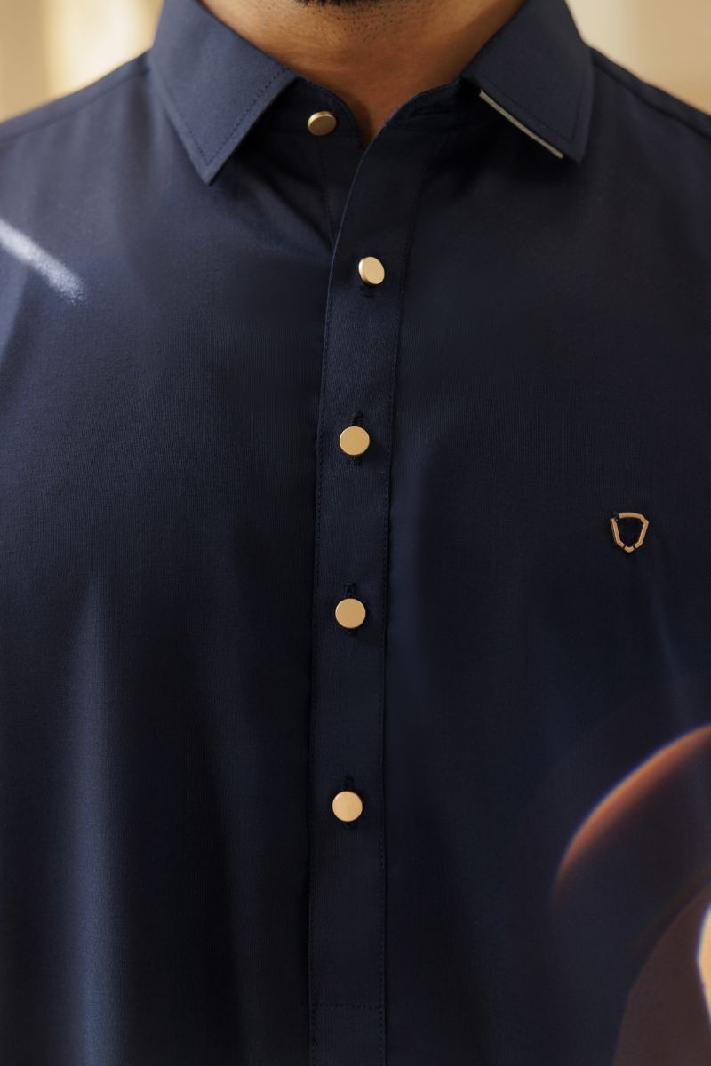 Deepak Perwani - jkt1508 & Kas911 - Navy Blue - 3 Piece