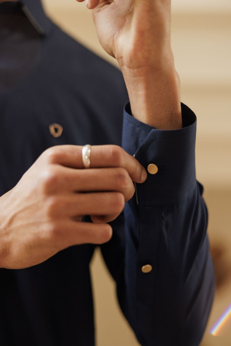Deepak Perwani - jkt1508 & Kas911 - Navy Blue - 3 Piece