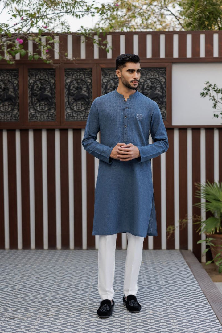 Deepak Perwani - jkt1510, Kur1383 & Pja23 - Navy Blue - 3 Piece