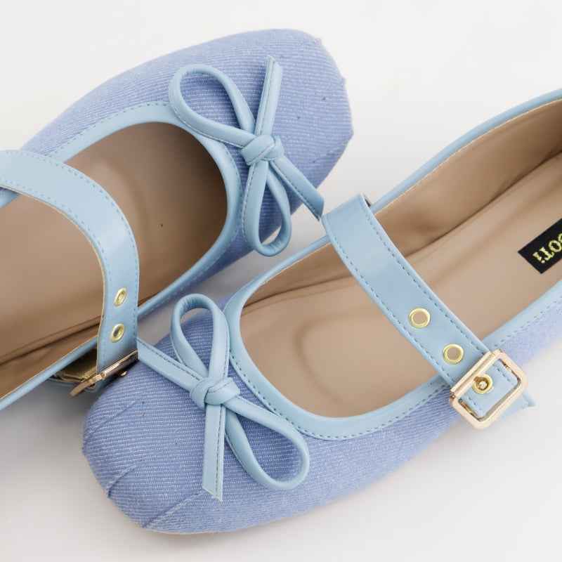 JootiShooti - Cloud Denim Bow Mary Jane