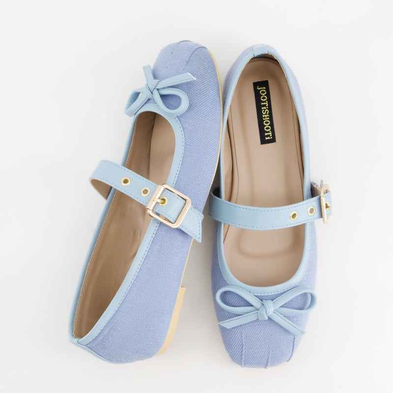JootiShooti - Cloud Denim Bow Mary Jane