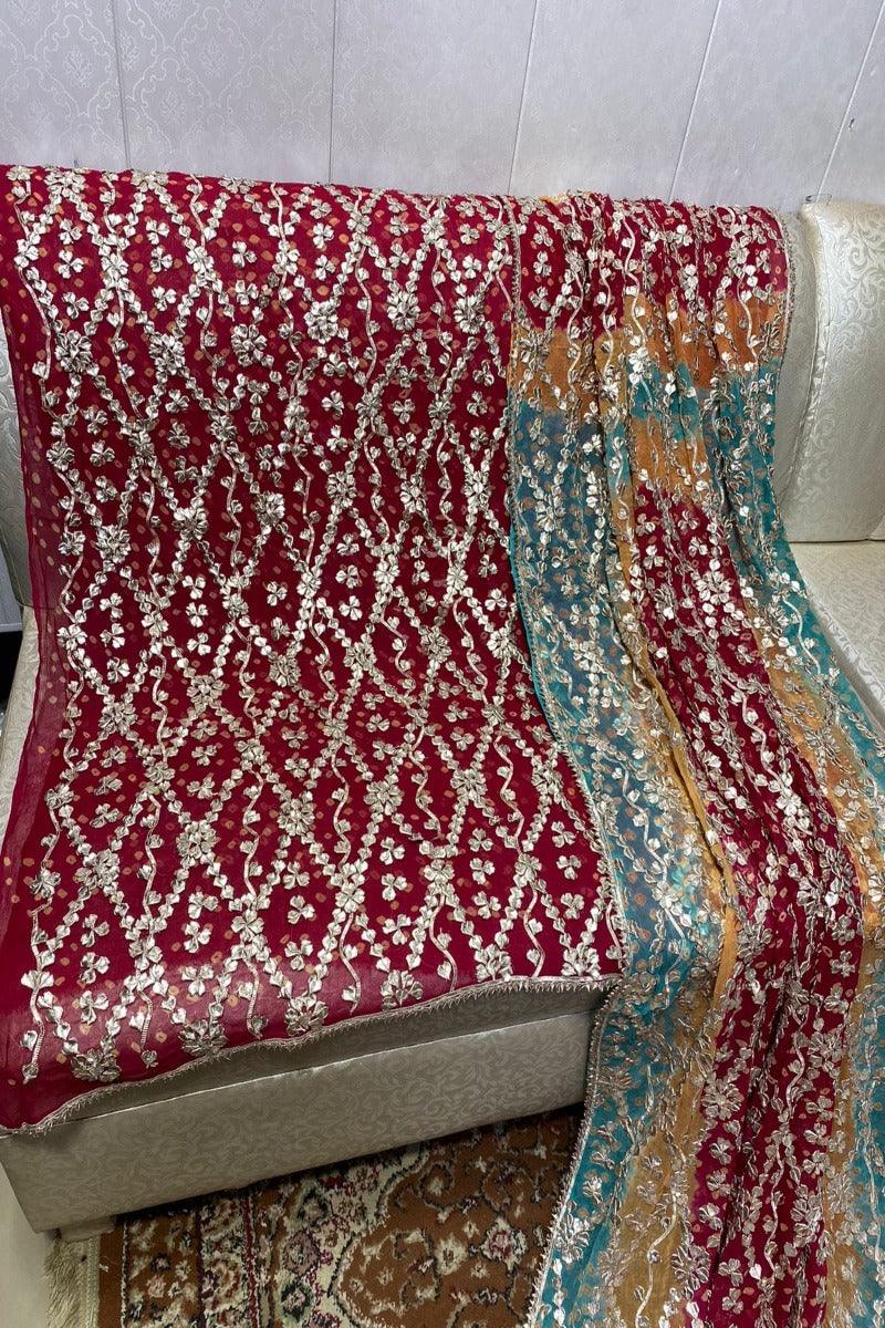 Designs By Amina - Chiffon Heavy Gota Jaal Chundri 2 Piece - 02
