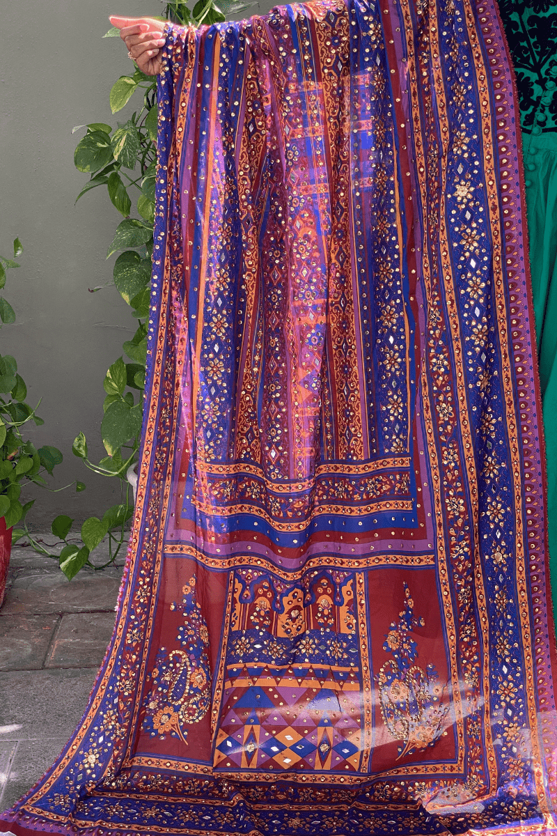 Designs By Amina - Gota & Mirror Cut Work Dupatta 5