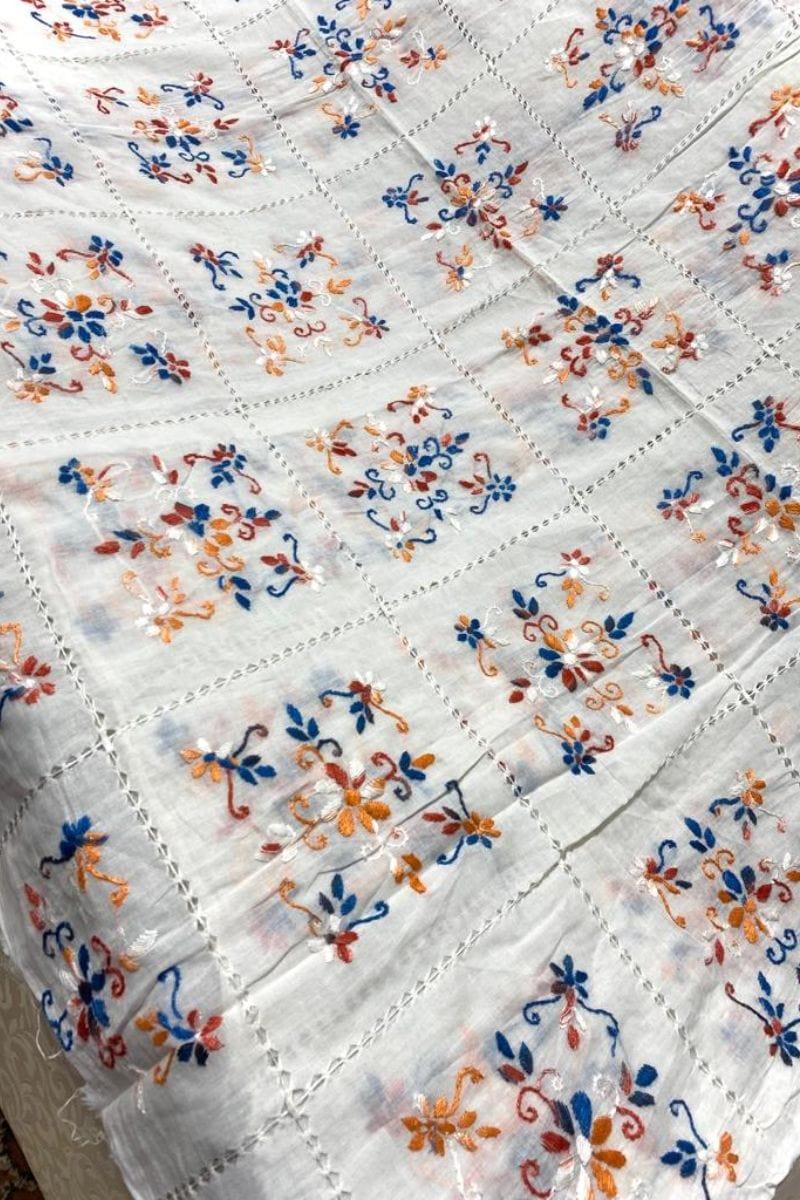 Designs By Amina - Hand Embroidered Thread Work Dupatta - 12