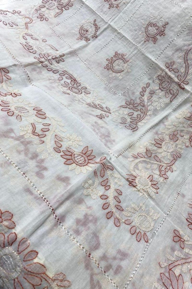 Designs By Amina - Hand Embroidered Thread Work Dupatta - 18
