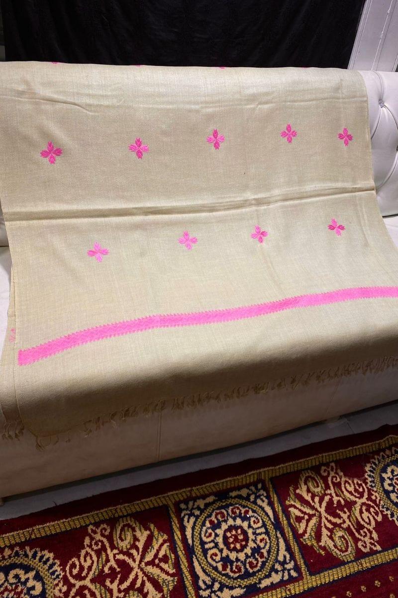 Designs By Amina - Hand Work Thread Paka Work - Wool Shawl - 6